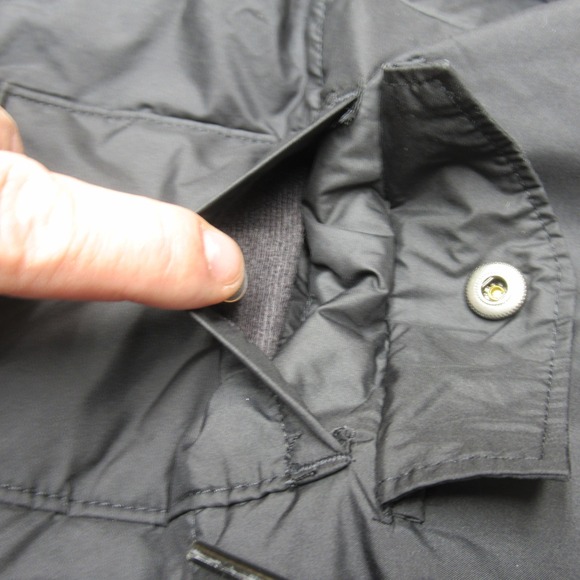 North Face Jacket Mens Medium Black Quilted Snap Front Hooded Insulated Puffer - Picture 9 of 14